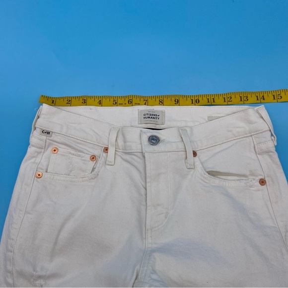 Citizens Of Humanity Distressed Racer White Jeans Size 25 - Picture 11 of 11